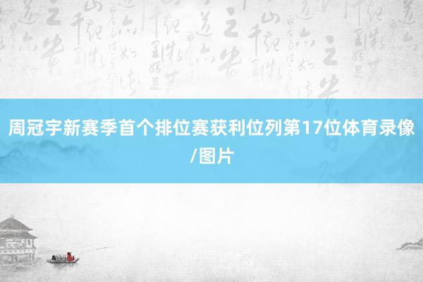 周冠宇新赛季首个排位赛获利位列第17位体育录像/图片