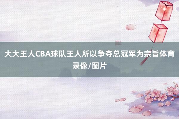 大大王人CBA球队王人所以争夺总冠军为宗旨体育录像/图片