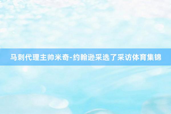 马刺代理主帅米奇-约翰逊采选了采访体育集锦